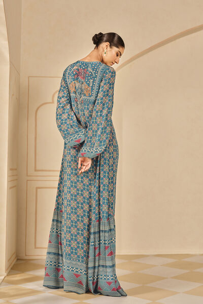 Laraine Printed Kaftan - Blue